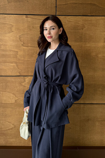 VESNA Kemerli Dökümlü Modal Ceket