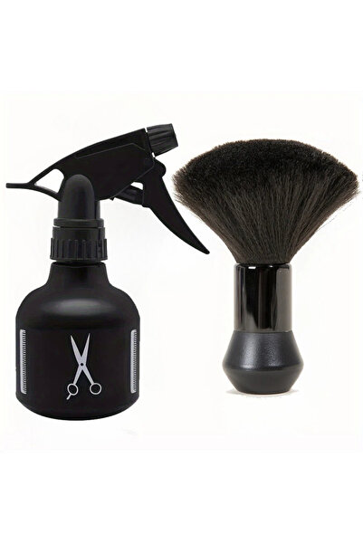 Choice طقم أدوات حلاقة احترافي أسود - منفضة للرقبة، زجاجة رذاذ ماء، فرشاة تنظيف