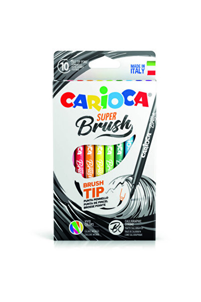 CARIOCA , flexible tip - 1-6mm (brush type), 10 colors/box, Super Brush