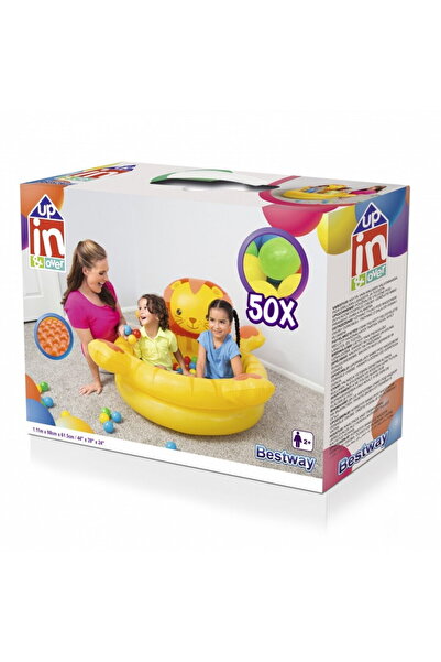 BESTWAY Loc de joaca gonflabil model Leu, cu 50 bile incluse, 111 x 98 x 61 cm