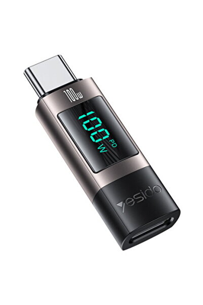 Yesido Adaptor USB-C, Display, Fast Charge - (GS24) - Grey