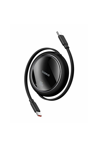 Baseus Free2Draw Mini, Retractabil, USB-C la USB-C, 100W, 1m Negru