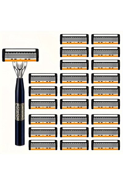 Choice4 ماكينة حلاقة كلاسيكية بست طبقات بمقبض واحد و24 شفرة، مناسبة لحلاقة ال...