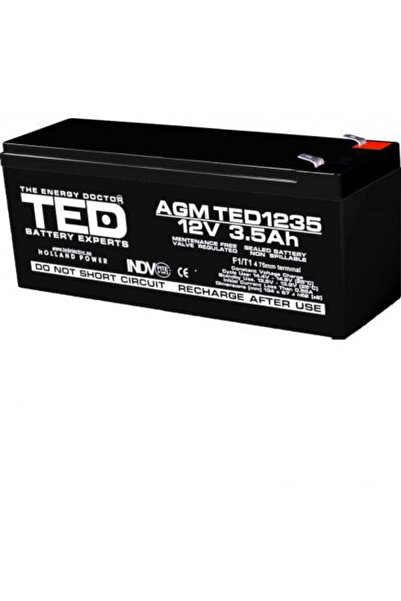 TED Electric AGM VRLA battery 12V 3.5A dimensions 134mm x 67mm x h 60mm F1 TE...
