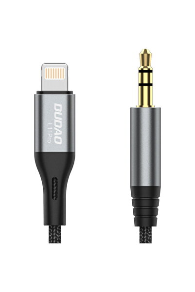 DUDAO Cablu audio Lightning - mini jack 3.5mm 1m gri (L11PRO)