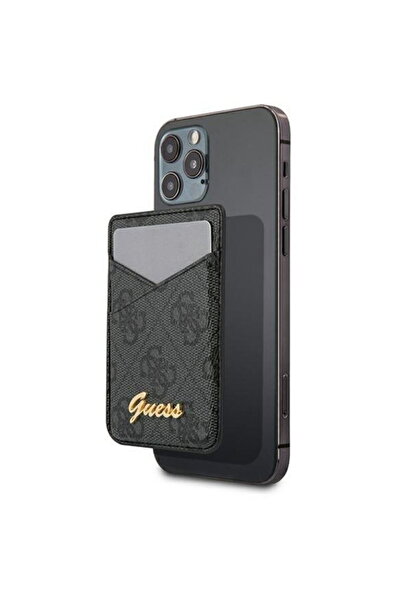 Guess Magnetic Card Holder 4G Triangle Logo Gray