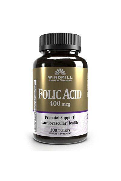 windmill 400mcg Folic Acid Cardiovascular & Prenatal Support Supplement - glu...