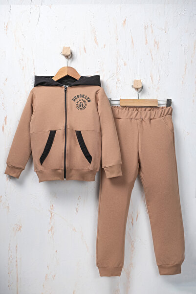 Rocha Baby Rocha Kids Blue "Brooklyn" Printed Hooded 2-Piece Set - Cotton Zip-Up Cardigan and Pants Set