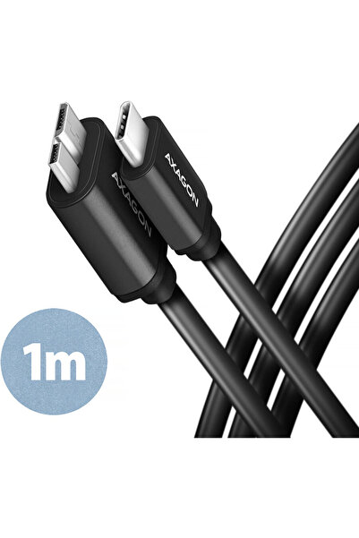 Axagon BUMM3-CM10AB Kabel Micro-B USB cu USB-C 3.2 Gen 1, negru - 1m