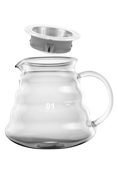 MIBRU Coffee Server V60 Heat Resistant Glass Range Coffee Server 380 ml V01