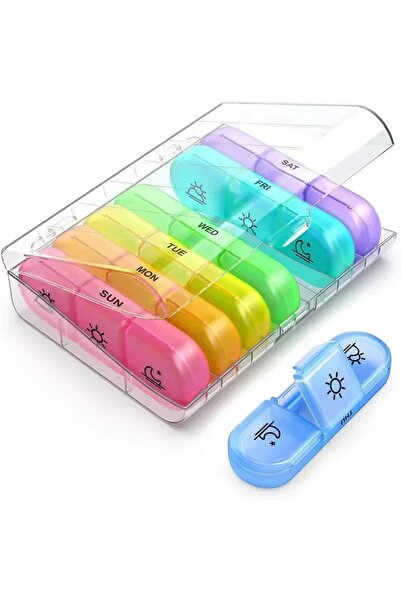 Choice علبة حبوب متعددة الاستخدامات، منظم لسبعة أيام، 21 خانة، 3 مرات في اليو...