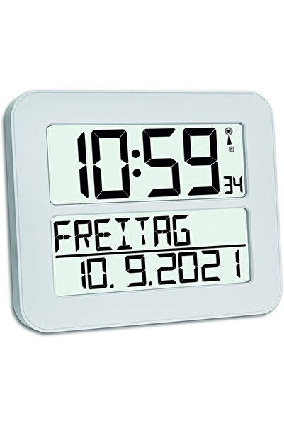 TFA Ceas radio digital TIMELINE MAX, ceas de perete (alb)