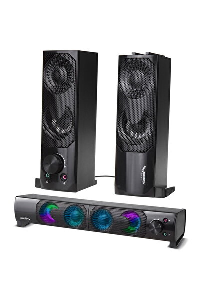 Audiocore 2in1 PC Speaker/Soundbar RGB LED Backlight