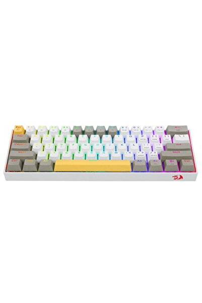 REDRAGON Draconic Pro white white keys gray and yellow RGB lighting