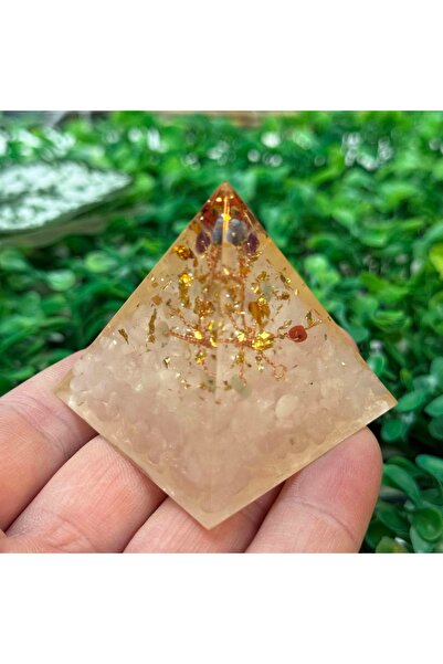 TAŞ UZMANI هرم الأورغونيت - شجرة نحاسية مرصعة بحجارة الشاكرا وأرضية من الكوارتز