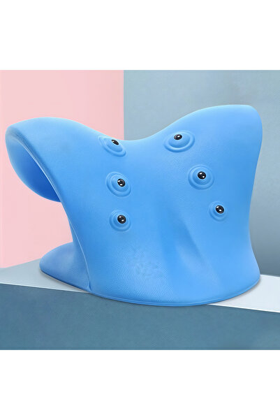 Choice Blue Neck and Shoulder Relaxer Cervical Traction Device for Muscle Ten...