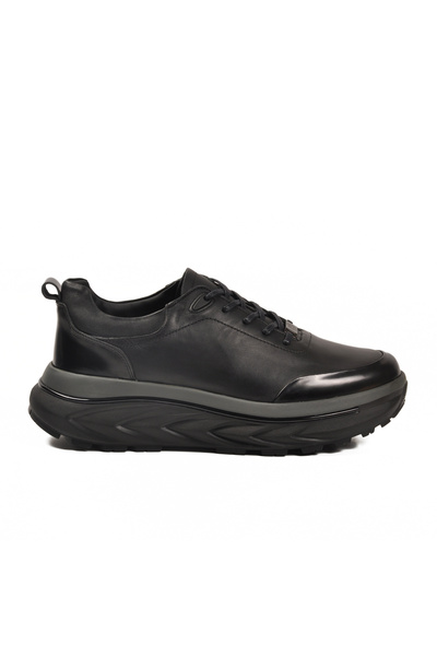 AYK'S Black Genuine Leather Men's Casual Shoes 152-22390 m