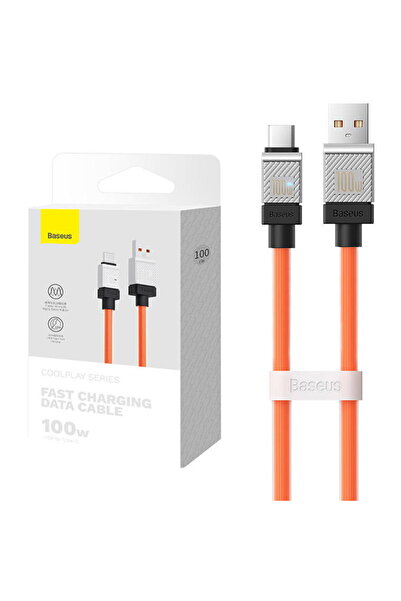 Baseus USB do USB-C CoolPlay 100W 1m Portocaliu