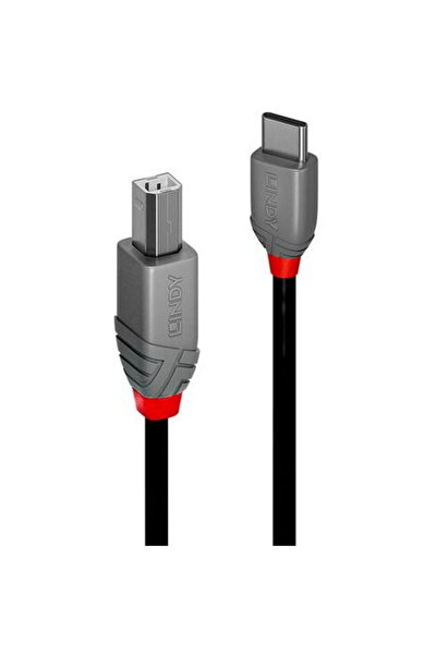 LİNDY Cablu USB 36943, 3 m, USB 2.0, USB C, USB B, Negru