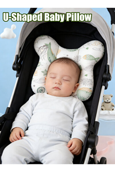 Generic U-Shaped Baby Pillow Stroller Neck Pillow Baby Head Shaping Pillow fo...