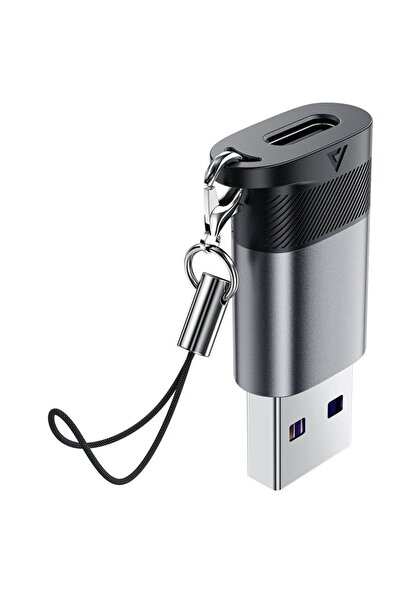 Acefast Adaptor Type-C la USB, 10Gbps, 27W, Fast Charging - (J8) - Metal Gray