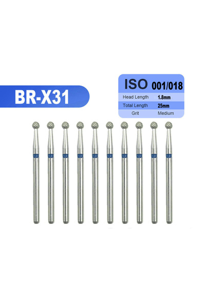 Choice9 BR-X31 10pcs Dental High Speed Diamond Burs Dentistry Cavity Preparat...