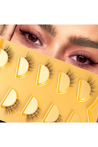 Choice MIX Half-Strip False Eyelashes with Transparent Band, Wispy Cat-Eye Lo...