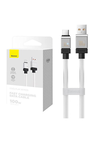 Baseus Cablu USB la USB-C CoolPlay 100W 1m alb