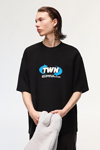 Bershka Kısa kollu polar baskılı tişört