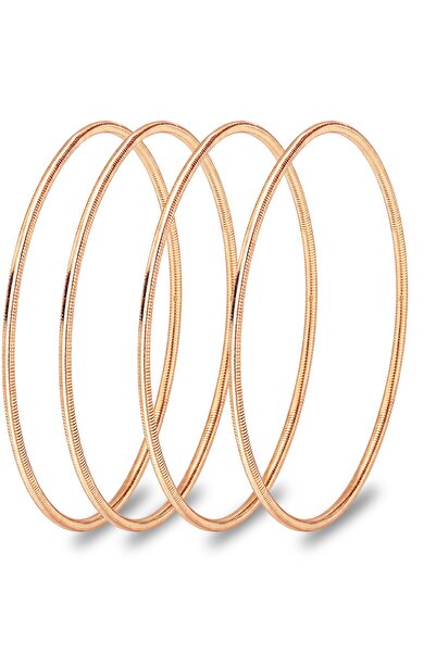 Söğütlü Silver 925 Ayar Gümüş Bilezik 4 ADET Altın Kaplama Ajda Model Bilezik...