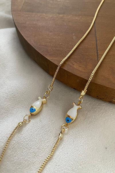 SAVETTE سلسلة نظارات على شكل سمكة بيضاء، إكسسوار هدية، حامل نظارات