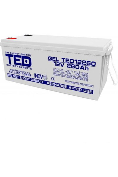 TED Electric Acumulator AGM VRLA 12V 260A GEL Deep Cycle 520mm x 268mm x h 22...