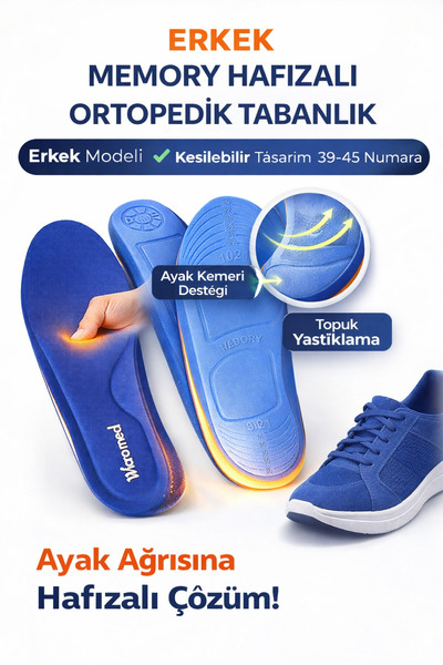 wicromed Memory Hafızalı Tabanlık – | Kesilebilir | 39–45 Numara - MT7040