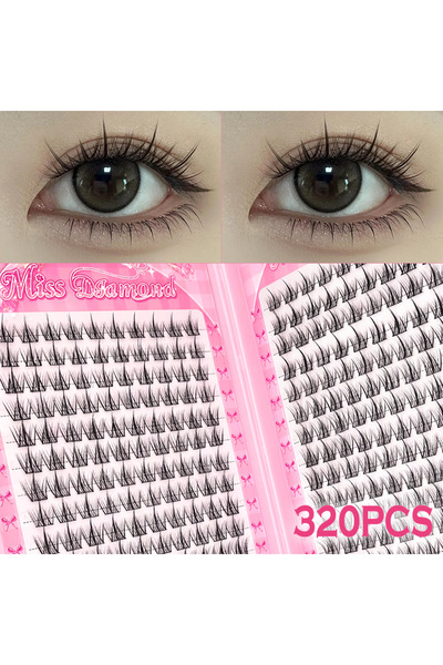 Choice مجموعة رموش صناعية خفيفة الوزن طبيعية من ليزي تريلوجي، 0.07 مم، 320 رم...