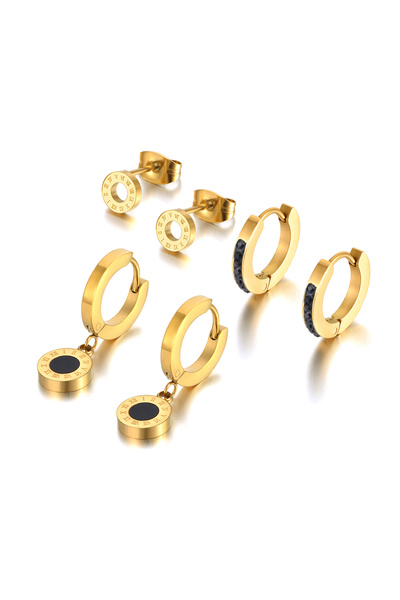 Choice أقراط لوكير العصرية من التيتانيوم والفولاذ المقاوم للصدأ بأرقام روماني...