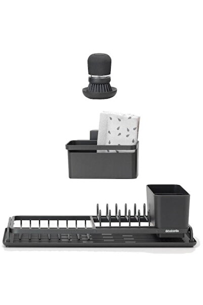 Brabantia Uscator vase 4 piese aluminiu/plastic, negru, 46.3 x 20 x 12.6 cm