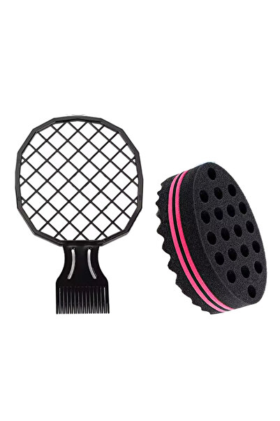 Choice مجموعة من قطعتين (1/2/3 قطع) فرشاة إسفنجية لتجعيد الشعر مع مشط لتصفيف ...