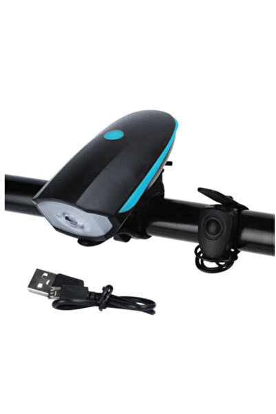 O.M.D LED Flashlight with Bell, ABS, Handlebar Mount, Water Resistant, 1300mA...