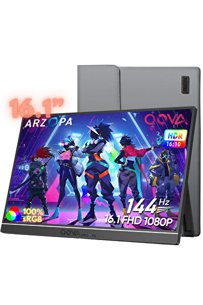 Qova Arzopa & Qova® 16.1"inch Portable Monitor, 1920*1080 Resolution, 100%sRG...