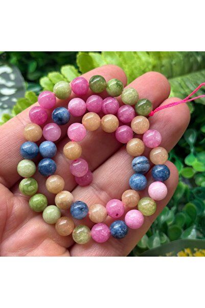 TAŞ UZMANI حجر كوارتز ملون من التورمالين كروي الشكل 8 ملم