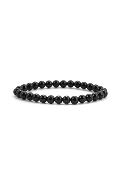 Choice أساور من حجر الأوبسيديان الأسود الطبيعي، مقاس 18-19 سم، سمك 6 مم، درجة...