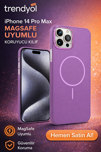 iPhone 14 Pro Max MagSafe Uyumlu Pika Silikon Kılıf Mor