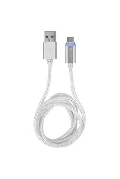 Natec Cablu Extreme Media microUSB la USB (M), 1m, argintiu, LED