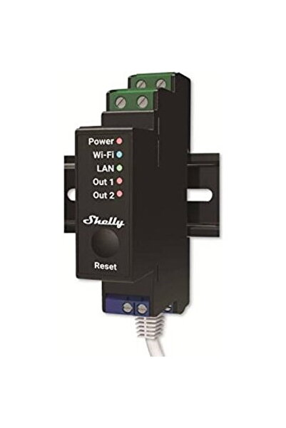 Shelly Pro 2PM, Wireless, 25 A, Negru