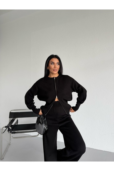 Lamierra Σετ πλεκτό με ριμπ φερμουάρ