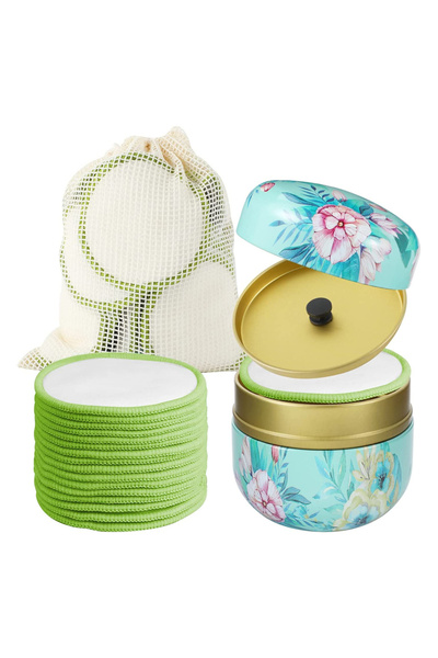 Choice Green 16Pcs/set Bamboo Makeup Remover Reusable Facial Pad Washable Fac...