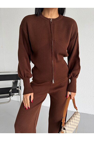 Lamierra Corded Zippered Knitwear Set