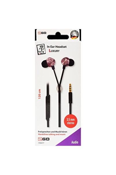 2go In-Ear Stereo Headset, Black+Pink