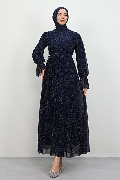 Lamia Giyim Valencia Tül Abiye Lacivert