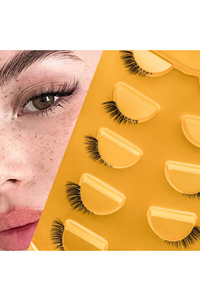 Choice رموش طبيعية رفيعة قصيرة AT801، شرائط شفافة - 5 أزواج، رموش صناعية 3-10...